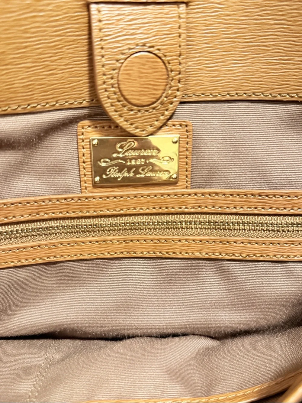 Ralph Lauren Newbury Black and Brown Two-Tone Leather Satchel